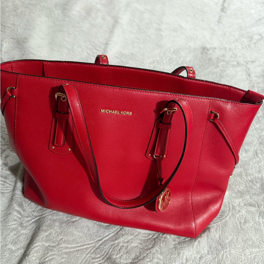 Michael Kors Red Saffiano Leather Tote